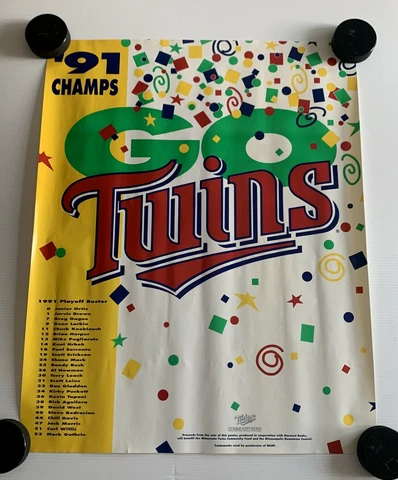 1991 Minnesota Twins Champs Poster - World Series Roster Twins Community Fund Cover