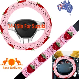 Crochet Steering Wheel Cover Handmade Pink Cute Steering Wheel Covers For Suzuki - Picture 1 of 11