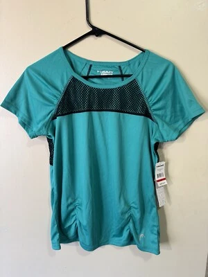 Camisa Atlética Head MUJER Talla Pequeña TEAL Dri Motion Manejo de Humedad Foto 1 de 4