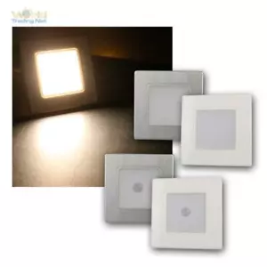 LED Wand-Einbauleuchte weiß/silber, Stufenlicht, Treppenlicht für UP-Dose, 230V - Bild 1 von 9