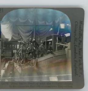 John Smith Trading With Indians Jamestown Exposition Keystone Stereoview 1909 - Picture 1 of 4