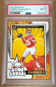 2024 Donruss Patrick Mahomes II Bomb Squad #33 NM-MT PSA 8 - Picture 1 of 6