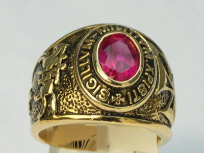 9x7 mm Knights Templar Masonic Mason July Red Ruby CZ Birthstone Men Ring 7-15 - Image 1 of 4