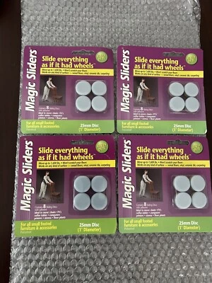 Сверхпрочные круглые ползунки для мебели 1 дюйм Magic Sliders #04273 — лот из 4 см. фотографии. - Изображение 1 из 2