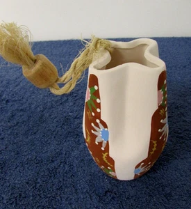 Ton Vase handbemalt Keramik Southwestern Dekor Seilhänger mehrfarbig C60 - Bild 1 von 5