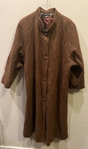 Vintage Komitor Women's Long Sleeves Winter Wear Collared Coat Size 22W Brown - Picture 1 of 12