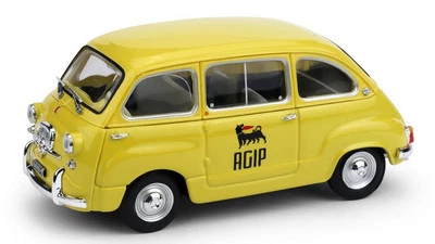 MODELLINO AUTO STATICO BRUMM FIAT 600D MULTIPLA 1960 AGIP MODELLISMO SCALA 1:43 - Immagine 1 di 4