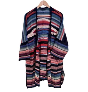 Peruvian Connection Pima Cotton Open Cardigan SW Striped Knit Kimono Sleeve XL - Picture 1 of 11