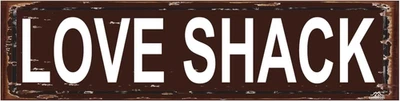 Placa Love Shack - Placa de rua House Man Cave, placa rústica engraçada para nome de porta Pl - Imagem 1 de 4