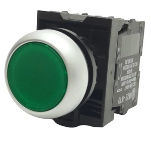 EATON M22-DL-G-K20-230G Green Illuminated Push Button ø22.5mm, 2NO, 600VAC 10A - Picture 1 of 7
