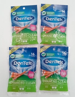 Lote de 4 Limpadores Interdentais DenTek Easy Brush, Tamanho Padrão Blast Estado Perfeito 16ct - Imagem 1 de 2