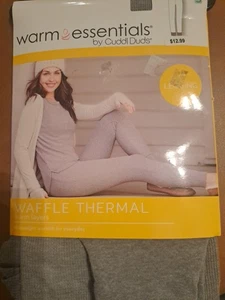 Warme Essentials by Cuddl Duds Gr. Small grau Waffel Thermo Legging - Bild 1 von 5