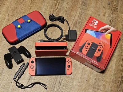 Nintendo Switch OLED HEG-001 Mario-Edition (Rot) 64GB komplett in OVP + Tasche - Bild 1 von 4