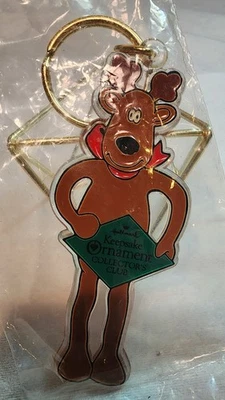 Hallmark Keychain Keepsake Ornament Collector’s Club Reindeer Keychain 1993 NIP - Image 1 of 4