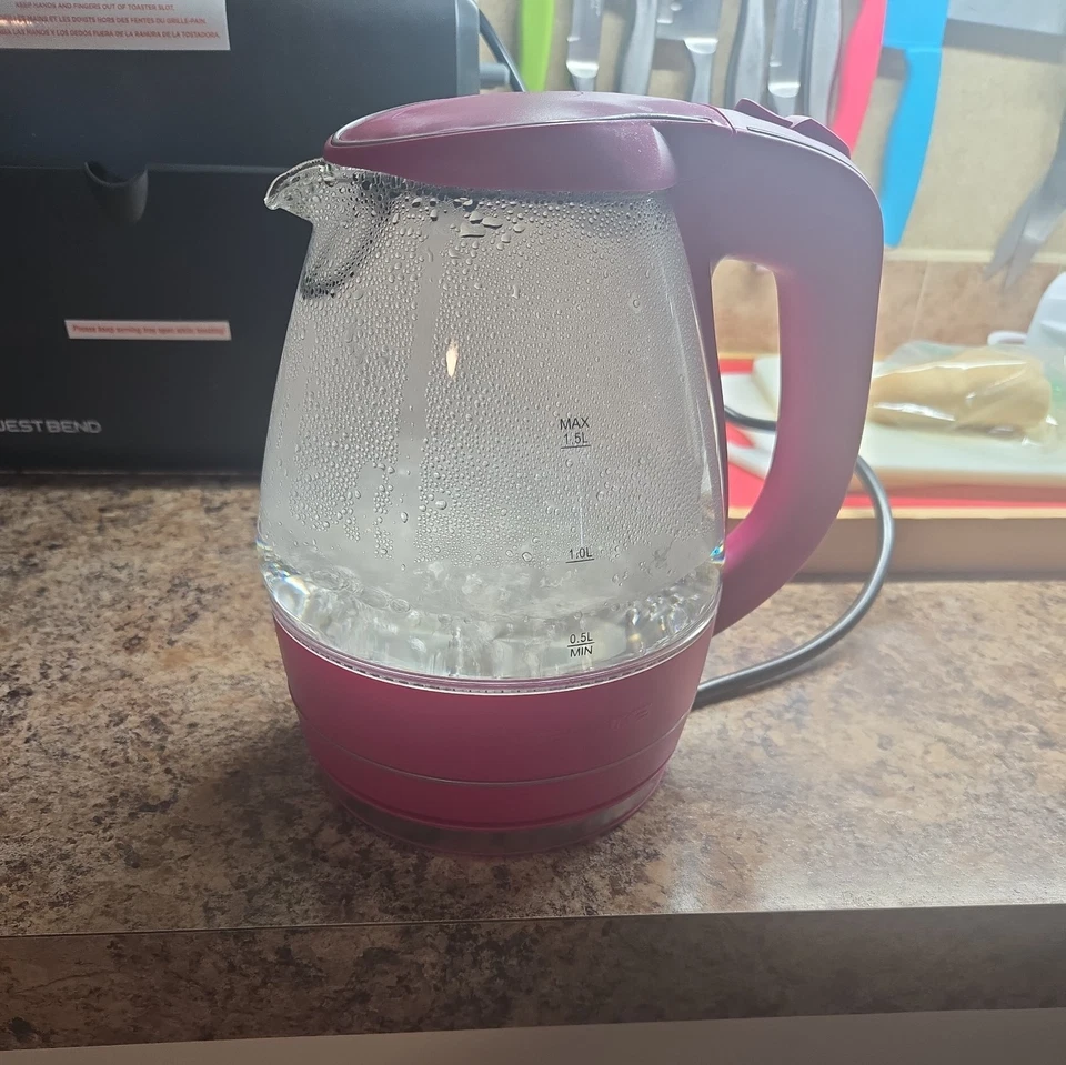 Hervidor de agua eléctrico portátil de vidrio Ovente con filtro 1,5 L KG83F PROBADO  Foto 1 de 4