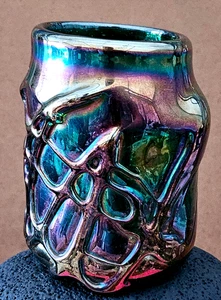 Vintage Bruce Freund Signed Studio Art Glass Cobalt Blue Iridescent Tumbler 1982 - Picture 1 of 11