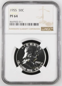 1955 Proof Franklin Half Dollar NGC PF-64 -011 - Picture 1 of 2