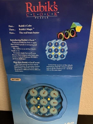 Relógio Rubiks Vintage Matchbox 1988 Quebra-cabeça Cérebro Retro Rubiks Cubo Brinquedo  - Imagem 1 de 4