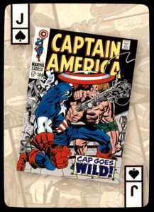 Tarjetas de póquer 2013 "¡Cap Goes Wild!" Cómic Inglés #JACK SPADES - Imagen 1 de 2