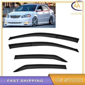 Viseras de ventana negras deflector de sombra protectores de lluvia para Toyota Corolla 2009 10-2013 - Imagen 1 de 10