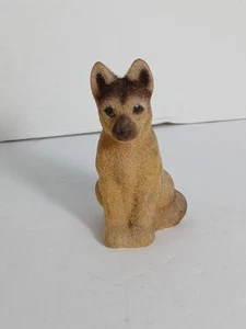 Vintage Flocked German Shepherd Puppy Dog Animals Pets K9 Police Guard CL3 - Picture 1 of 9