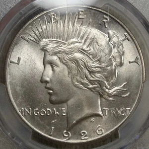 1926-S Peace Dollar, Choice Uncirculated PCGS MS-63, Nice Coin - Picture 1 of 5
