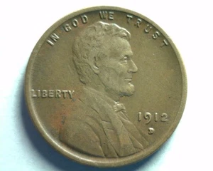 1912-D LINCOLN CENT PENNY EXTRA FINE+ XF+ EXTREMELY FINE+ EF+ NICE ORIGINAL COIN - Picture 1 of 2