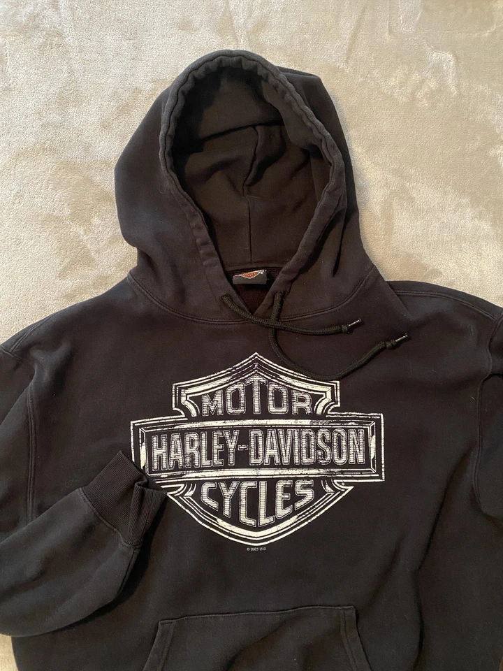 Sudadera con Capucha Harley-Davidson Para Hombre Grande Negra Pullover Bar & Shield Louisville KY Logo Foto 1 de 4