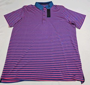NWT Greyson Polo XL Okena Sea Turtle Red Blue Striped Brand New Mens Golf - Picture 1 of 4