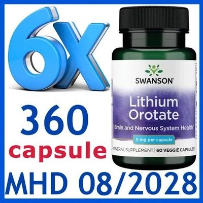 Lithium Orotate 5 mg, 360 Capsules Swanson Spedizione gratuita