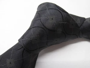 GUCCI Tom Ford Era Grey Metallic Geometric Silk Necktie - Italy, 90's W41 - Picture 1 of 7