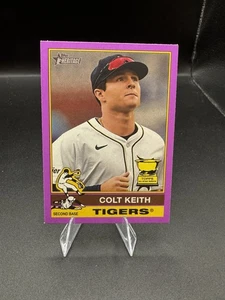 2025 Topps Heritage #255 Colt Keith Detroit Tigers frontera púrpura - Imagen 1 de 2