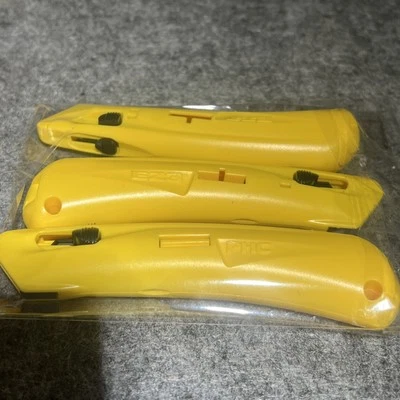 Set Of 3 Pacific Handy Cutter Ez3 Safety Knife Springback Rounded Safety Blade,