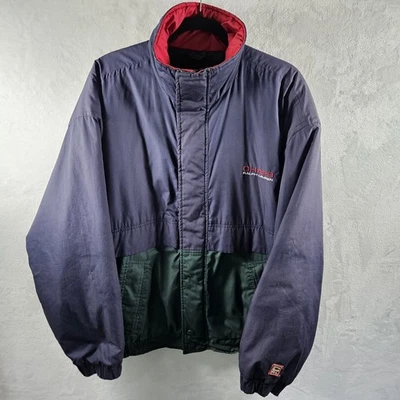 Vintage Chaps Ralph Lauren Jacket Mens XL Blue Green Colorblock 90s Bomber Coat - Image 1 of 4