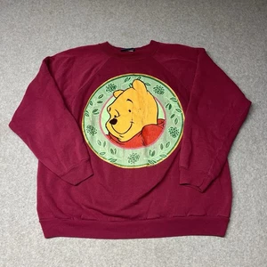 Sudadera De Colección Winne The Pooh Mujer Pequeña Disney Años 90 Cuadrada Dibujos Animados Granate - Imagen 1 de 6