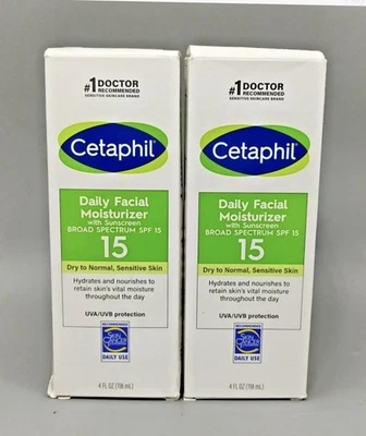 Crema hidratante facial Cetaphil, facial diaria sin aceite con FPS 15 4 oz caducidad 27/01 (2x) Foto 1 de 3