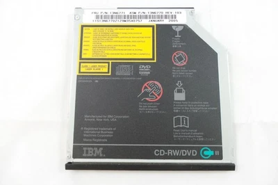 IBM UJDA755 Thinkpad CD-RW/DVD-ROM Combo II Ultrabay Slim Drive (73P3288) - Image 1 of 2