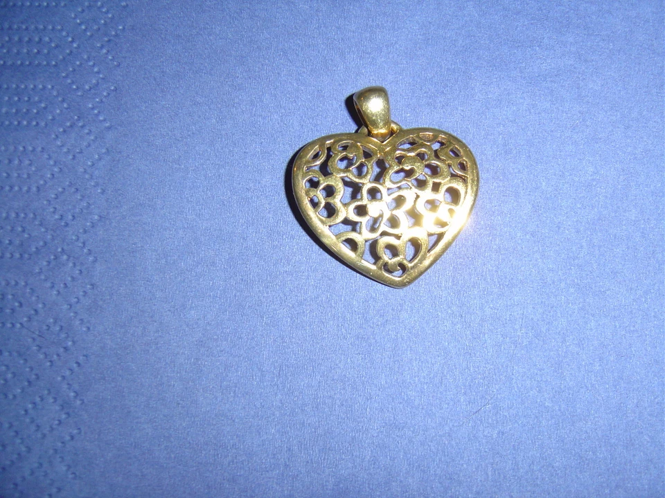 Herz Anhänger 925 Sterling Silber vergoldet neu - Bild 1 von 1