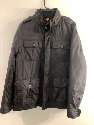 DOCKERS PUFFER JACKET MENS MEDIUM BLACK UTILITY POCKET OUTDOOR BUBBLE COAT - Image 1 of 4