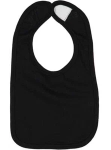Baby Jersey Bib, 100% Cotton, Black - Picture 1 of 1