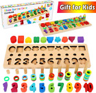 Cozybomb Wooden Number Puzzle Sorting Montessori Toys for Toddlers - Shape Sorte