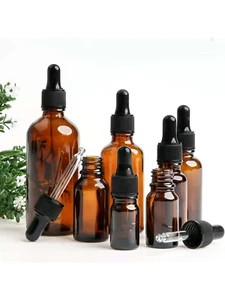 Amber Glass Dropper Bottle Tamper Evident Pipette Eye Ear Drop Wholesale 5 Sizes - Picture 1 of 8