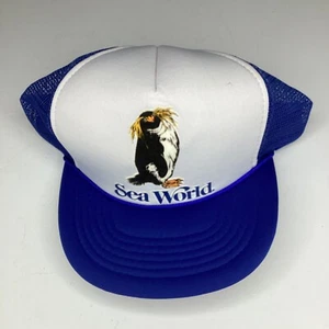 Vintage Sea World Foam Mesh SnapBack Hat Cap Trucker Penguin - Picture 1 of 6