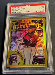 1996 KENNY LOFTON TOPPS FINEST GOLD REFRACTOR #81 PSA 9 POP 10 INDIANS - Picture 1 of 2