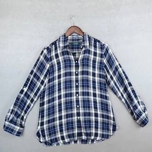 Ralph LAUREN Shirt Plaid Flannel Womens Small Long Sleeve Preppy Luxe Button Up - Picture 1 of 7