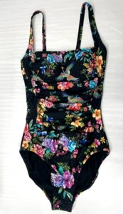 $198 NWT Johnny Was Sognatore Nero Ruched One-Piece Swimsuit - S - OL14390525 - Picture 1 of 2