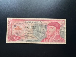 Mexico 20 Pesos Banknote 1976 Old Circulated Paper Money Bank Bill - Picture 1 of 2