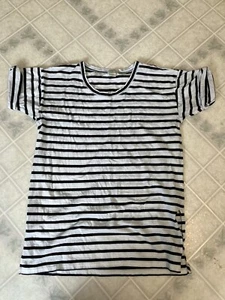J. Crew Short Sleeve Tee  Womens Small Blue White Striped Round Neck Casual - Picture 1 of 4