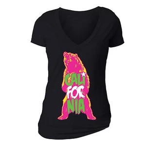 California Republic State T-Shirt Summer Flag Bear West Side Cali Tshirt Black - Picture 1 of 1