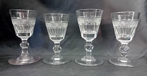 4 antike georgianische Form mundgeblasen geschliffenes Glas Port Dram Gläser - Bild 1 von 8